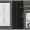 Cynure Leather Passport Cover CDC Vaccine Card Holder Combo Men & Women Travel Passport Case, grey - Image 3
