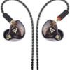 Vibes 201 Wired Earbuds in Ear Headphones, Noise Cancelling Bass Driven HiFi Earphones, Tangle-Free Braided Cord, Carry Case, Ear Buds Tips, 3.5mm Jack, Secure Fit (Clear Brown, No Mic)