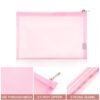EASYFUN Mesh Pouch, Make up Bag with Zipper Cosmetic Organizer Pouch for Daily or Travel to Keep Small Items, 4 PCS Pink - Image 3