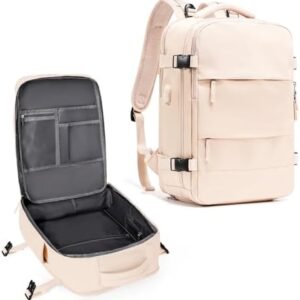 coowoz Large Travel Backpack For Women Men,Carry On Backpack,Hiking Backpack Waterproof Outdoor Sports Rucksack Casual Daypack Travel Essentials（Beige）
