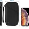 RFID Travel Passport Holder for Family - Large, Wallet Holder for Family Men Women, Lightweight Portable Travel Document Organizer Passport Card Cover with Zipper Pocket, Black - Image 4