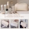 Travel Cosmetic Bag - Multifunctional Makeup Bag for Easy Access, Waterproof, Large-capacity, with Handle and Divider - Image 4