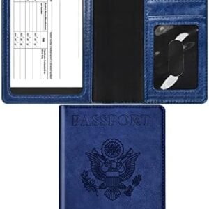 Passport and Vaccine Card Holder Combo, Passport Holder with Vaccine Card Slot, Passport Wallet, Passport Cover, Passport Case, Passport Holder for Women and Men…