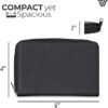 RFID Blocking Waterproof Passport Holder & Luggage Tag Set with Zipper Closure & Sim Pockets | Lightweight PU Leather Passport Wallet for Men & Women | Travel Wallet Organizer | Black - Image 3