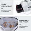 Small Gym Bag Duffle for Women Men with Shoe Compartment & Wet Pocket, Sports Workout Tote Duffel Bag with Shoulder Strap for Travel Dance Yoga, Weekender Overnight Weekend Bag - Image 4