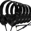 Sonitum Premium Classroom Headphone & Mic Set 3.5mm Jack Stereo Sound Earphones with Microphone & Soft Swivel On Ear Pads- Perfect for E-Learning, Meetings, Calls - Bulk Pack of 5 (Black)
