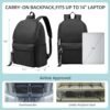 OMOUBOI Casual Daypacks Superbreak Backpack 14 inch Laptop Backpack for Women & Men Fits Tourism Business (Black) - Image 2