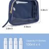 BAGSMART TSA Approved Toiletry Bag, 3 Pack Clear Makeup Cosmetic Bag Organizer, Quart Size Travel Bag for Toiletries, Carry-on Travel Accessories Essentials - Blue - Image 5