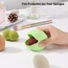 BEZOX Travel Beauty Blender Holder, Easy Use Silicone Makeup Sponge Case, Breathable Face Foundation Blender Puff Container Cover - Grass Green - Image 2