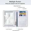 Passport and Vaccine Card Holder,Traveling Passport Cover with CDC Vaccination Card Slot RFID Blocking Passport Wallet for Women and Men, Grey Flowers - Image 2