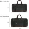 Canvas Big Crossbody Bag Large Capacity Travel Tote Weekend Bag Convenient Carry On Luggage Men Duffel Bag (Black) - Image 5
