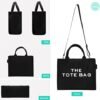 The Canvas Tote Bag for Women with Zipper Closure and Black Striped Lining, Perfect for Travel, Shopping, and School - Image 3