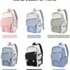 coowoz School Bag Lightweight Casual Daypack College Laptop Backpack for Men Women Water Resistant Travel Rucksack for Sports High School Middle Bookbag for girls Gray Green white - Image 7