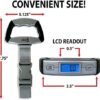Eat Smart SmartGrip Portable Instant Read Digital Handheld Luggage Scale, Compact, Easy to Read, Lightweight, Durable, High 110 lb Capacity, Battery Included, Silver - Image 4