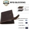 Polare Full Grain Leather Snap Passport and Vaccine Card Holder Combo RFID Blocking Travel Wallet Cover (Dark Brown) - Image 5