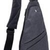 Sling Bag Anti-Thief Crossbody Personal Pocket Bag Lightweight Chest Shoulder Backpack for Travel Hiking (Dark Grey)