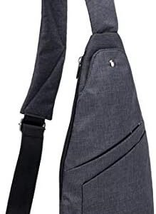 Sling Bag Anti-Thief Crossbody Personal Pocket Bag Lightweight Chest Shoulder Backpack for Travel Hiking (Dark Grey)