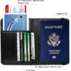 GDTK Leather Passport Holder Cover Case RFID Blocking Travel Wallet (Black) - Image 5
