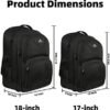 MATEIN Rolling Backpack, 17 inch Water Resistant Wheeled Laptop Backpack, Carry on Luggage Business Bag, Overnight College Computer Backpack Trolley Suitcase for Men Women Adults to Travel, Black - Image 6