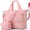 Duffle Bag for Travel, Weekender Bag with Shoe Compartment, Carry On Overnight Bag for Women with Toiletry Bag, 50L Gym Bag with Wet Pocket, Hospital Bags for Labor and Delivery