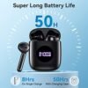 Bluetooth Headphones V5.3 Wireless Earbuds 50Hrs Battery Life with Wireless Charging Case & LED Power Display Deep Bass IPX7 Waterproof Earphones Microphone Stereo Headset for TV Smart Phone Laptop - Image 4
