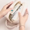 Meiyuuo Cute Small Makeup Bag Portable Cosmetic Bag Travel Make Up Pouch Waterproof Toiletry Bags for Beauty Accessories Light Purple - Image 3