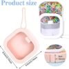 Prudiut 2pcs Hair Tie Organizer, Hair Tie Holder Clip Organizer Christmas Gifts for Baby Teen Girl Women, Portable Hanging Small Items Desktop Travel Storage Box(Pink and White) - Image 2