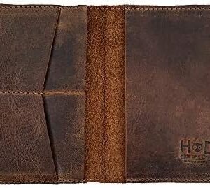 Hide & Drink, Leather Passport and Card Organizer, Holds Up to 6 Cards Plus Folded Bills, Travel Essentials Sleeve Case, Handmade :: Bourbon Brown