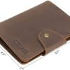 Polare Full Grain Leather Slim and Soft RFID Blocking wallet For Men Snap Bifold Travel Wallet Passport Holders 2 Passports (Dark Brown) - Image 9