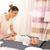 Portable Diaper Changing Pad, Newborn Diaper Changing Pad Baby Changing Pad with Smart Wipes Pocket Waterproof Travel Changing Kit for Girl Boy Baby Shower Gifts (Grey) - Image 6