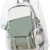 coowoz School Bag Lightweight Casual Daypack College Laptop Backpack for Men Women Water Resistant Travel Rucksack for Sports High School Middle Bookbag for girls Gray Green white