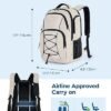 BAGSMART Travel Laptop Backpack, 15.6 inch Anti Theft Laptop Backpack With USB Charger Hole, Water Resistant College bookbag for Women Men, Casual Daily Backpack for travel, Beige - Image 8