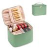 OCHEAL Makeup Bag, Large Capacity Make Up Bag for Cosmetics Vertical Storage,Toiletry Bag Skincare Makeup Organizer Bag for Travel,With Makeup Brushes Compartments & Dividers,-Green Leather - Image 8