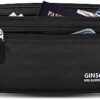 Money Belt for Travel Women Hidden Ginsco Slim RFID Blocking Passport Holder Unisex Travel Money Belt Under Clothes Anti Theft Travel Hidden Wallet for Travelling Workout Running Black 11''