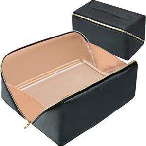 Portable Makeup Bag Opens Flat for Easy Access,Waterproof Cosmetic Bag Toiletry Bag,Travel Accessories Overnight Bag for Toiletries and Daily Use,Gifts for Women