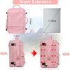 Hanples Extra Large Travel Backpack for Women as Person Item Flight Approved, 40L Carry On Backpack, 17 Inch Laptop Waterproof Hiking Casual Bag Backpack(Pink) - Image 3