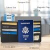 Miroddi Passport Holder with Apple Find My, Leather Passport Wallet card holder for Women/Men, Travel Documents Organizer Protector with 8 Card Slots, RFID Blocking, ID Window, Black - Image 5