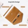 DTTO Passport Holder Travel Wallet for Women, Multi-purpose PU Leather Waterproof Passport Cover with Wrist Strap for Passport, Cards, Boarding Passes, Keys, Brown - Image 3