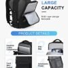Carry On Backpack for Women, Large Travel Backpack Flight Approved, Waterproof 17 Inch Laptop Backpack Business Work Backpacks Men Mochila De Viaje, Black - Image 4
