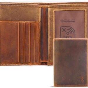 Passport Holder Wallet for Women Men - RFID Blocking Passport case - Airport Essentials Leather Travel Wallet for Men - International Travel Must-Have (Camel)
