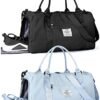 Gym Bag Womens Mens with Shoes Compartment and Wet Pocket,Travel Duffel Bag for Women for Plane,Sport Gym Tote Bags Swimming Yoga,Small Waterproof Weekend Overnight Bag Carry on Bag Hospital Holdalls