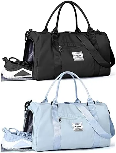 Gym Bag Womens Mens with Shoes Compartment and Wet Pocket,Travel Duffel Bag for Women for Plane,Sport Gym Tote Bags Swimming Yoga,Small Waterproof Weekend Overnight Bag Carry on Bag Hospital Holdalls