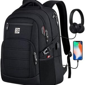 Bagsure Travel Laptop Backpack, Business Water Resistant Laptop Backpack with USB Charging Port, College Bag for Men & Women