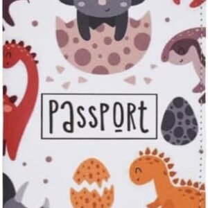 Passport Cover for Kids, Women and Men,Travel Documents Organizer Protecto,Travel Passport Holder,Passport Holder Cover Travel Wallet (dinosaur)