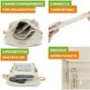 RFID Travel Neck Wallet - Beige | Sleek, Secure Passport Holder and Money Pouch with Adjustable Neck Strap for Men and Women to Keep Cash, Credit Cards & Travel Documents Safe - Image 3