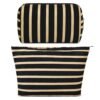 2 Pieces Makeup Bag Large Stripe Cosmetic Bag Black Capacity Canvas Travel Toiletry Bag Organizer Cute Makeup Brushes Aesthetic Accessories Storage Bag for Women