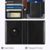 Passport Holder, Passport Wallet Holder for Men/Women, Work with Apple Find My, Leather Passport Holder Case for Travel Anti-Lost, RFID Blocking, 6 Cards Slots, Black - Image 3