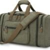 Gonex Canvas Duffle Bag for Travel 50L Duffel Overnight Weekender Bag (Army Green)