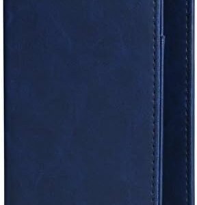 EpicGadget RFID Blocking Premium Leather Passport Holder Travel Wallet Cover Case (Navy Blue)