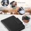 Miroddi Passport Holder with Apple Find My, Leather Passport Wallet card holder for Women/Men, Travel Documents Organizer Protector with 8 Card Slots, RFID Blocking, ID Window, Black - Image 6